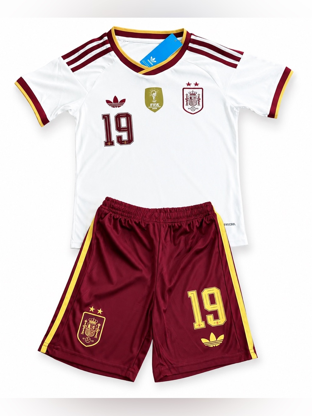 Spain ADIDAS Youth Lamine Yamal 19 Soccer Jersey Kit NWT